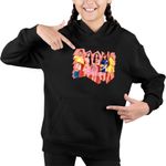 Fashion, accesorii si bijuterii - Copii - Imbracaminte copii - Pulovere si hanorace copii - Hanorac Copii Fete Red Velvet Kpop Merch, negru, marime XS Copii - Infinity.ro