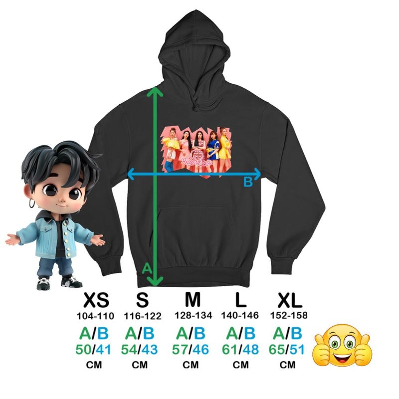 Fashion, accesorii si bijuterii - Copii - Imbracaminte copii - Pulovere si hanorace copii - Hanorac Copii Fete Red Velvet Kpop Merch, negru, marime XS Copii - Infinity.ro