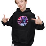Fashion, accesorii si bijuterii - Copii - Imbracaminte copii - Pulovere si hanorace copii - Hanorac Copii Baieti EXO Kpop Cosmos Vibe Merch, negru, marime XS Copii - Infinity.ro
