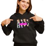 Fashion, accesorii si bijuterii - Copii - Imbracaminte copii - Pulovere si hanorace copii - Hanorac Copii Fete Aespa Kpop Fest, negru, marime XS Copii - Infinity.ro