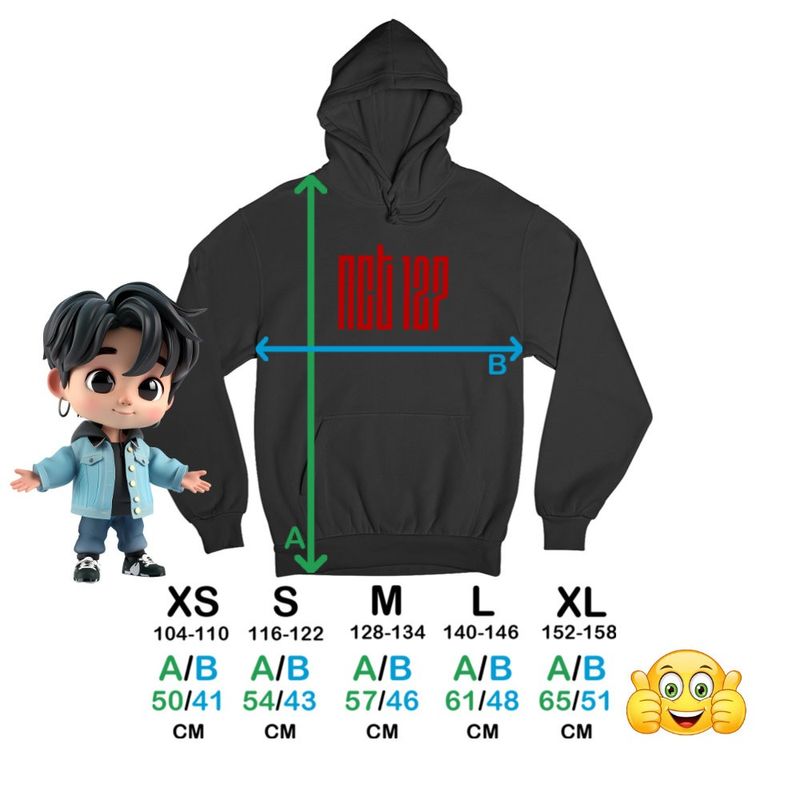 Fashion, accesorii si bijuterii - Copii - Imbracaminte copii - Pulovere si hanorace copii - Hanorac Copii Fete NCT 127 Merch Kpop, negru, marime XS Copii - Infinity.ro