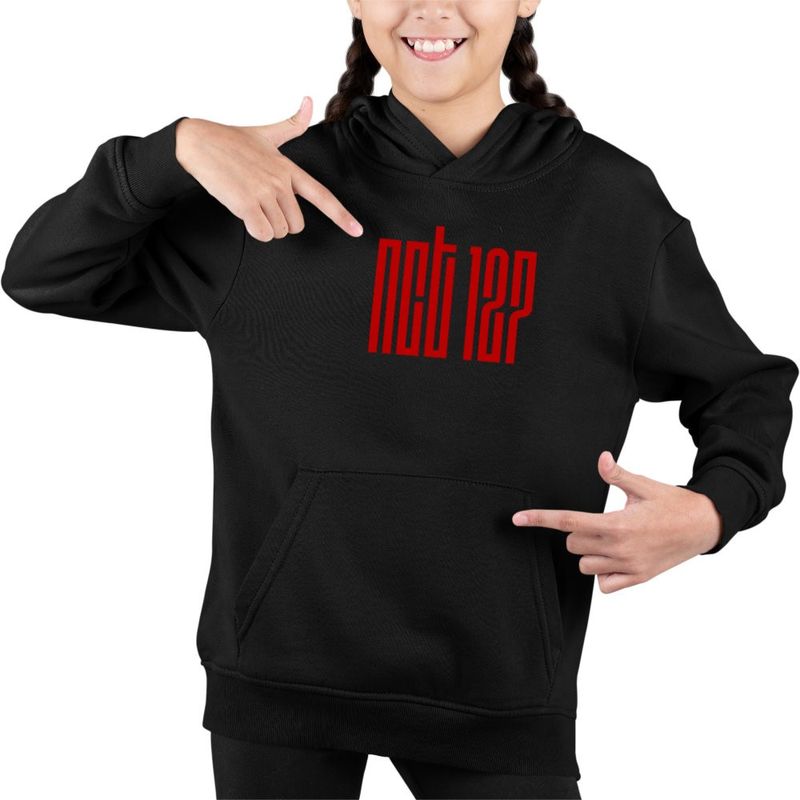 Fashion, accesorii si bijuterii - Copii - Imbracaminte copii - Pulovere si hanorace copii - Hanorac Copii Fete NCT 127 Merch Kpop, negru, marime XS Copii - Infinity.ro