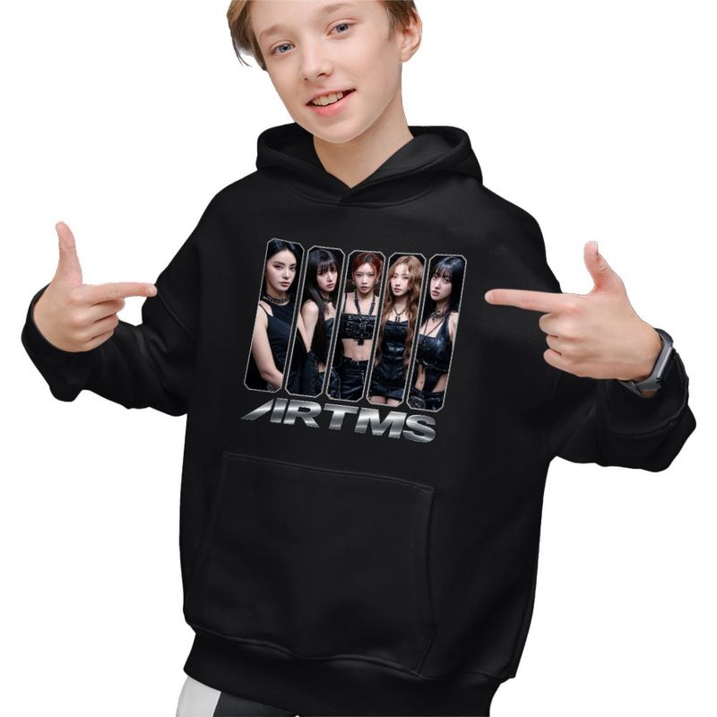 Fashion, accesorii si bijuterii - Copii - Imbracaminte copii - Pulovere si hanorace copii - Hanorac Copii Baieti Artms Kpop Party Merch, negru, marime XS Copii - Infinity.ro