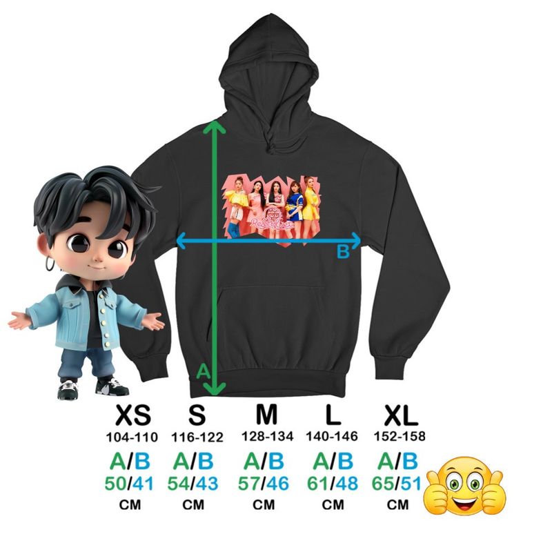 Fashion, accesorii si bijuterii - Copii - Imbracaminte copii - Pulovere si hanorace copii - Hanorac Copii Baieti Red Velvet Kpop Merch, negru, marime XS Copii - Infinity.ro