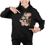Fashion, accesorii si bijuterii - Copii - Imbracaminte copii - Pulovere si hanorace copii - Hanorac Copii Fete Epex All Gang Kpop Merch, negru, marime XS Copii - Infinity.ro