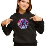 Fashion, accesorii si bijuterii - Copii - Imbracaminte copii - Pulovere si hanorace copii - Hanorac Copii Fete EXO Kpop Cosmos Vibe Merch, negru, marime XS Copii - Infinity.ro