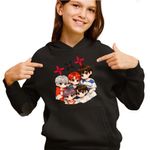 Fashion, accesorii si bijuterii - Copii - Imbracaminte copii - Pulovere si hanorace copii - Hanorac Copii Fete Tomorrow X Together Kpop Merch, negru, marime XS Copii - Infinity.ro