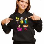 Fashion, accesorii si bijuterii - Copii - Imbracaminte copii - Pulovere si hanorace copii - Hanorac Copii Fete Kpop Shinee K-Pop Huntrix, negru, marime XS Copii - Infinity.ro