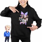 Fashion, accesorii si bijuterii - Copii - Imbracaminte copii - Pulovere si hanorace copii - Hanorac Copii Fete BTS Kpop Party Arirang, negru, marime XS Copii - Infinity.ro