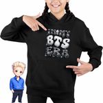 Fashion, accesorii si bijuterii - Copii - Imbracaminte copii - Pulovere si hanorace copii - Hanorac Copii Fete BTS Kpop Era, negru, marime XS Copii - Infinity.ro