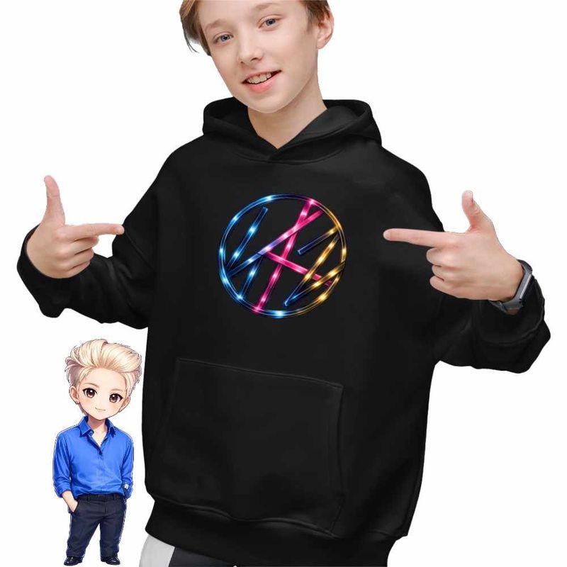 Fashion, accesorii si bijuterii - Copii - Imbracaminte copii - Pulovere si hanorace copii - Hanorac Copii Baieti Stray Kids Vibe Kpop Merch, negru, marime XS Copii - Infinity.ro