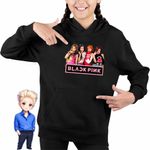 Fashion, accesorii si bijuterii - Copii - Imbracaminte copii - Pulovere si hanorace copii - Hanorac Copii Fete BlackPink Dream Team Kpop Merch, negru, marime XS Copii - Infinity.ro