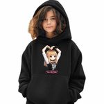 Fashion, accesorii si bijuterii - Copii - Imbracaminte copii - Pulovere si hanorace copii - Hanorac Copii Fete BlackPink Lisa Heart Love Kpop, negru, marime XS Copii - Infinity.ro
