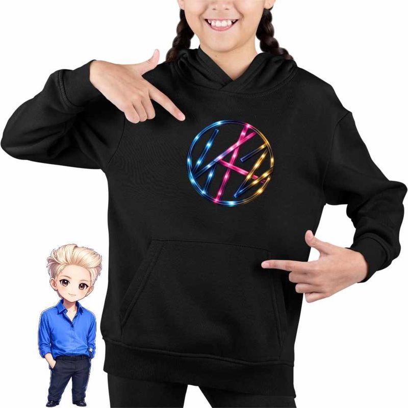 Fashion, accesorii si bijuterii - Copii - Imbracaminte copii - Pulovere si hanorace copii - Hanorac Copii Fete Stray Kids Vibe Kpop Merch, negru, marime XS Copii - Infinity.ro