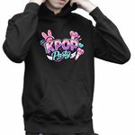 Fashion, accesorii si bijuterii - Copii - Imbracaminte copii - Pulovere si hanorace copii - Hanorac Copii Baieti Kpop Party, negru, marime XS Copii - Infinity.ro