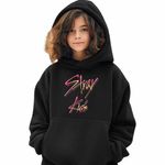 Fashion, accesorii si bijuterii - Copii - Imbracaminte copii - Pulovere si hanorace copii - Hanorac Copii Fete Stray Kids Kpop Merch, negru, marime XS Copii - Infinity.ro