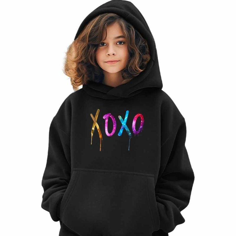 Fashion, accesorii si bijuterii - Copii - Imbracaminte copii - Pulovere si hanorace copii - Hanorac Copii Fete Xoxo Jeon Somi Merch Kpop, negru, marime XS Copii - Infinity.ro