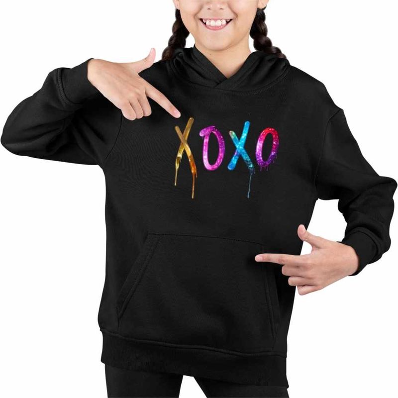 Fashion, accesorii si bijuterii - Copii - Imbracaminte copii - Pulovere si hanorace copii - Hanorac Copii Fete Xoxo Jeon Somi Merch Kpop, negru, marime XS Copii - Infinity.ro