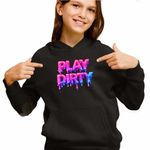 Fashion, accesorii si bijuterii - Copii - Imbracaminte copii - Pulovere si hanorace copii - Hanorac Copii Fete Play Dirty Kpop Jeon Somi, negru, marime XS Copii - Infinity.ro