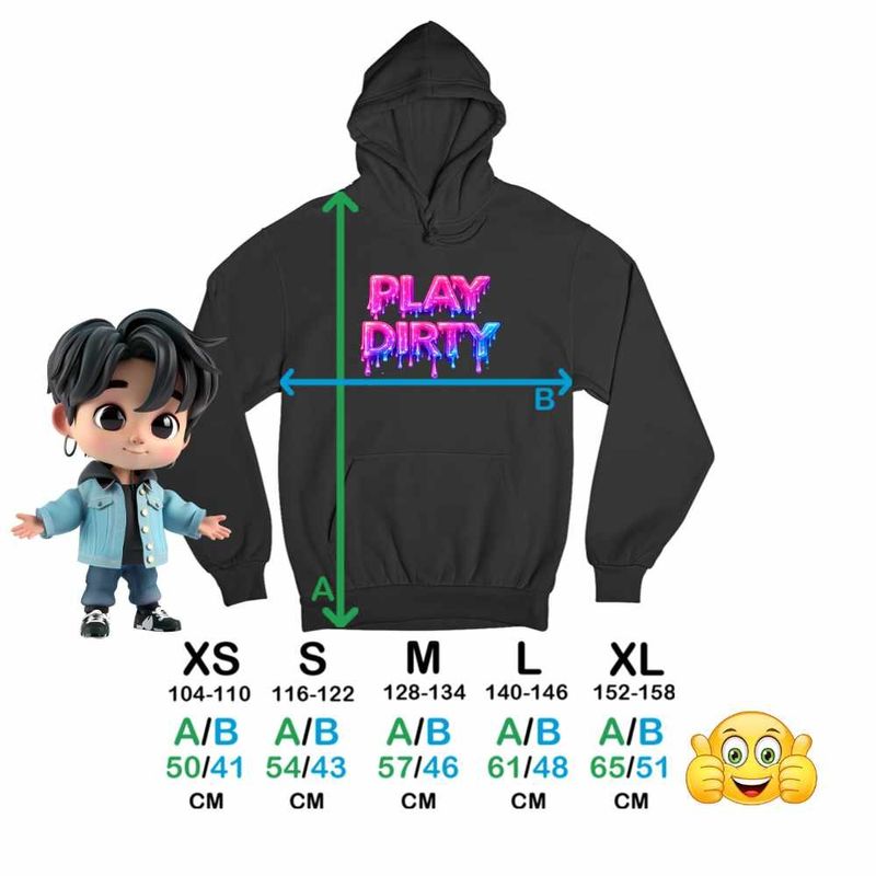 Fashion, accesorii si bijuterii - Copii - Imbracaminte copii - Pulovere si hanorace copii - Hanorac Copii Fete Play Dirty Kpop Jeon Somi, negru, marime XS Copii - Infinity.ro