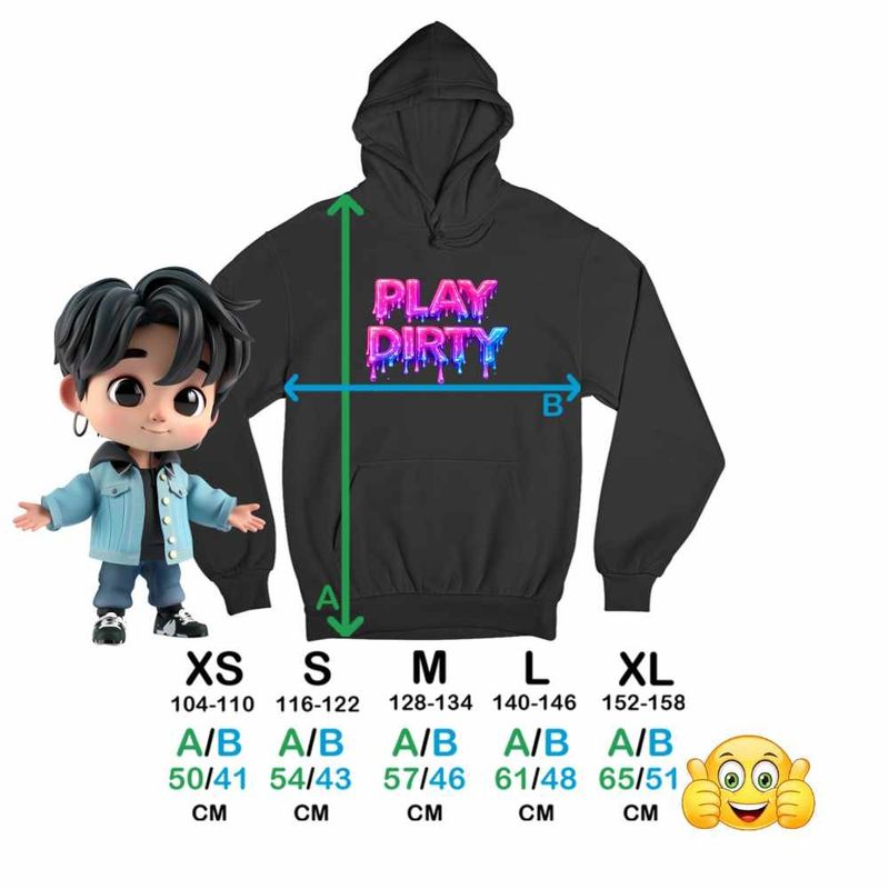Fashion, accesorii si bijuterii - Copii - Imbracaminte copii - Pulovere si hanorace copii - Hanorac Copii Baieti Play Dirty Kpop Jeon Somi, negru, marime XS Copii - Infinity.ro