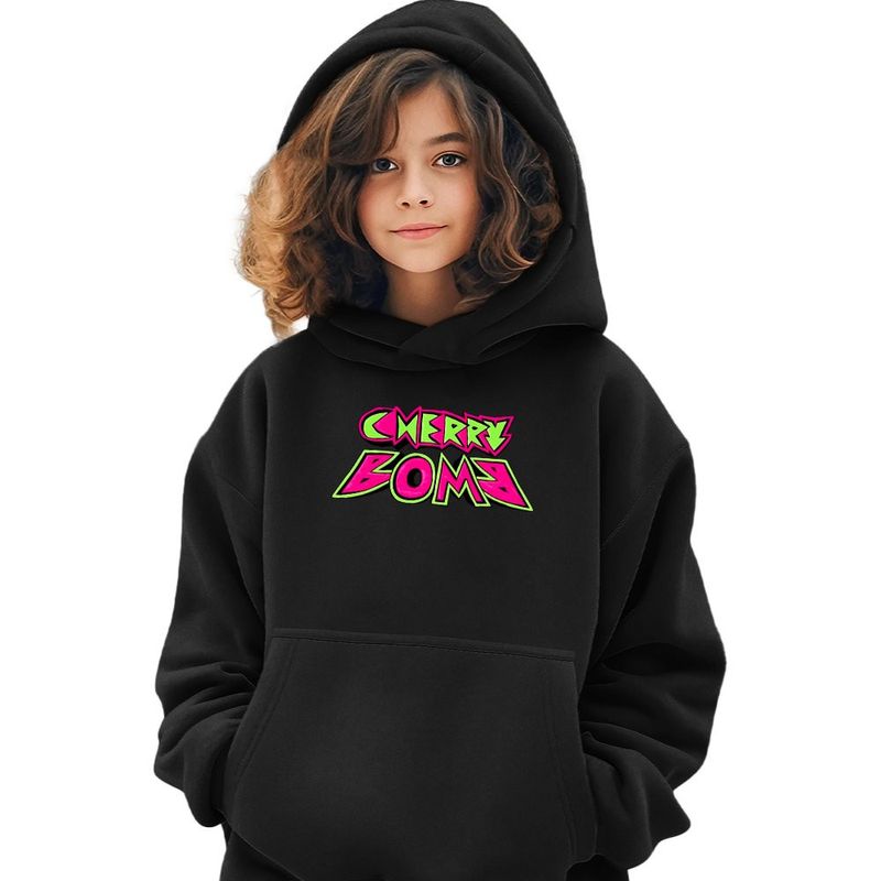 Fashion, accesorii si bijuterii - Copii - Imbracaminte copii - Pulovere si hanorace copii - Hanorac Copii Fete NCT Cherry Bomb Kpop Merch, negru, marime XS Copii - Infinity.ro