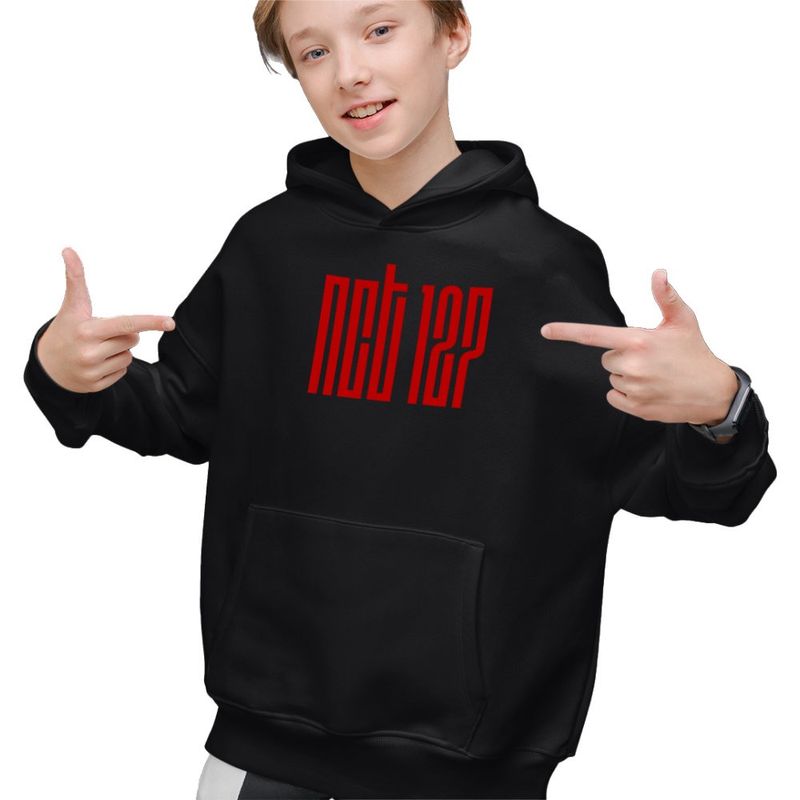 Fashion, accesorii si bijuterii - Copii - Imbracaminte copii - Pulovere si hanorace copii - Hanorac Copii Baieti NCT 127 Merch Kpop, negru, marime XS Copii - Infinity.ro