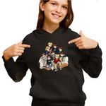Fashion, accesorii si bijuterii - Copii - Imbracaminte copii - Pulovere si hanorace copii - Hanorac Copii Fete NCT 127 Cartoon Kpop Merch, negru, marime XS Copii - Infinity.ro