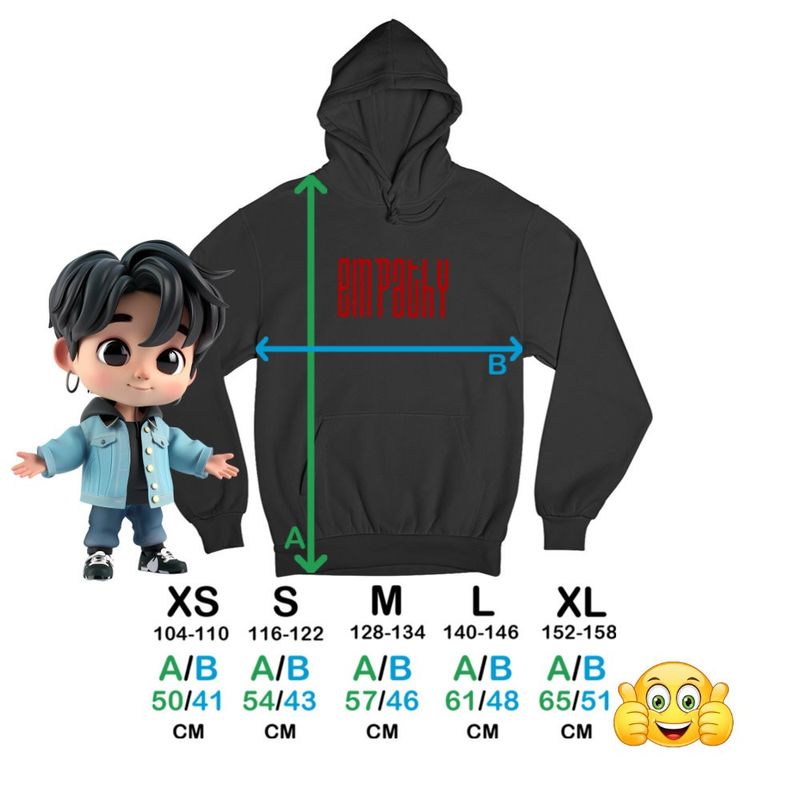 Fashion, accesorii si bijuterii - Copii - Imbracaminte copii - Pulovere si hanorace copii - Hanorac Copii Baieti Empathy NCT Kpop Merch, negru, marime XS Copii - Infinity.ro
