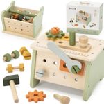 Jucarii, Copii si Bebe - Jucarii si jocuri - Jucarii de rol - Ateliere si bancuri de lucru - Set cutie scule Viga PolarB, lemn, 21 piese, multicolor KID442490 - Infinity.ro
