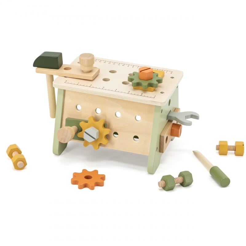 Jucarii, Copii si Bebe - Jucarii si jocuri - Jucarii de rol - Ateliere si bancuri de lucru - Set cutie scule Viga PolarB, lemn, 21 piese, multicolor KID442490 - Infinity.ro