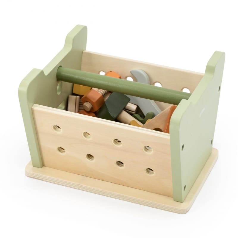 Jucarii, Copii si Bebe - Jucarii si jocuri - Jucarii de rol - Ateliere si bancuri de lucru - Set cutie scule Viga PolarB, lemn, 21 piese, multicolor KID442490 - Infinity.ro