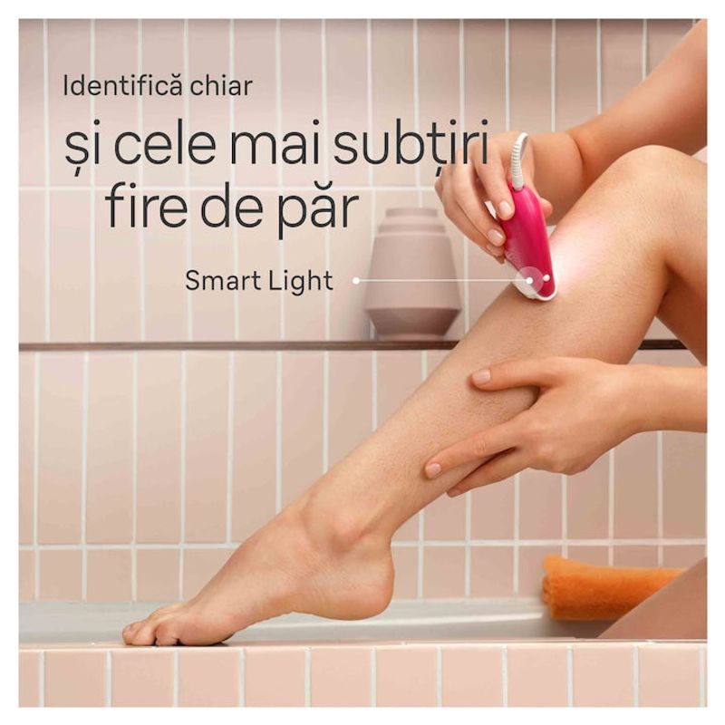 Ingrijire personala si Cosmetice - Aparate & accesorii ingrijire personala - Epilatoare si accesorii - Epilatoare - Epilator Braun Silk-épil 3 3-202 cu 20 Pensete MicroGrip, SmartLight, 2 Viteze si Trimmer, Fucsia - Infinity.ro