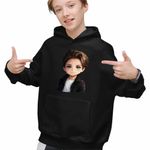 Fashion, accesorii si bijuterii - Copii - Imbracaminte copii - Pulovere si hanorace copii - Hanorac Copii Baieti Kygo Anime Cartoon, negru, marime XS Copii - Infinity.ro