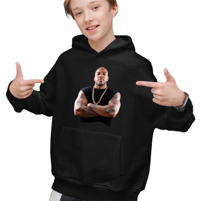Fashion, accesorii si bijuterii - Copii - Imbracaminte copii - Pulovere si hanorace copii - Hanorac Copii Baieti Flo Rida Low, negru, marime XS Copii - Infinity.ro