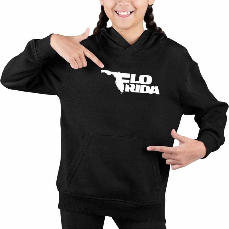Fashion, accesorii si bijuterii - Copii - Imbracaminte copii - Pulovere si hanorace copii - Hanorac Copii Fete Flo Rida Hip Hop, negru, marime XS Copii - Infinity.ro