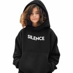 Fashion, accesorii si bijuterii - Copii - Imbracaminte copii - Pulovere si hanorace copii - Hanorac Copii Fete Marshmello Silence, negru, marime XS Copii - Infinity.ro