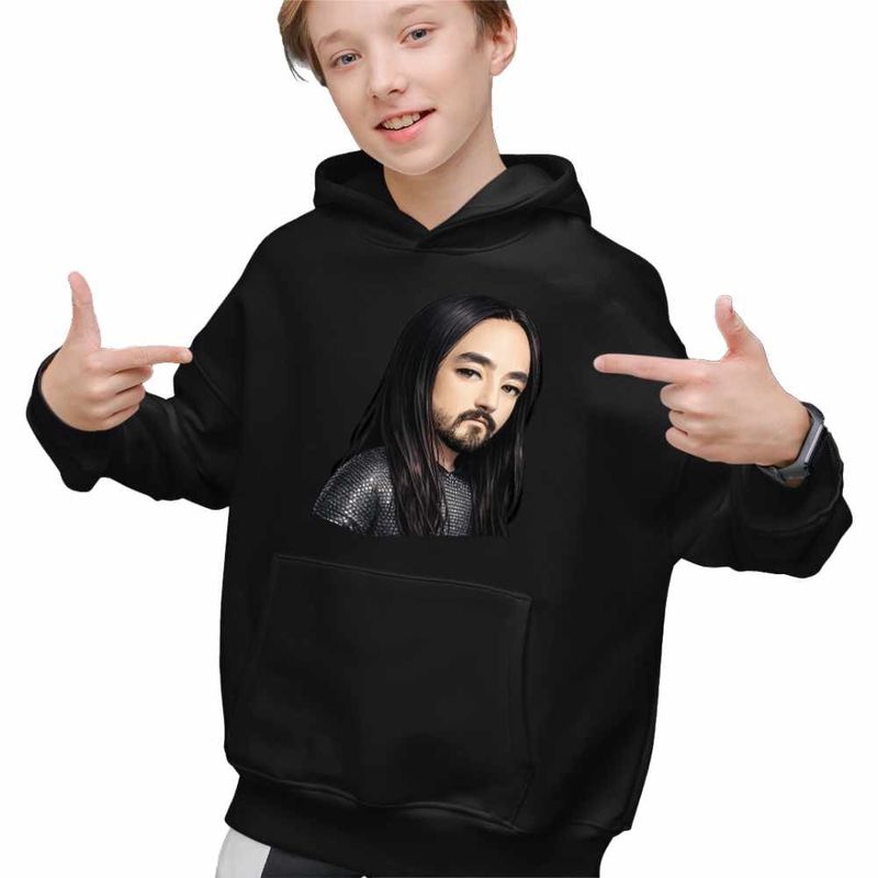Fashion, accesorii si bijuterii - Copii - Imbracaminte copii - Pulovere si hanorace copii - Hanorac Copii Baieti Steve Aoki Anime Chibi Cartoon, negru, marime XS Copii - Infinity.ro