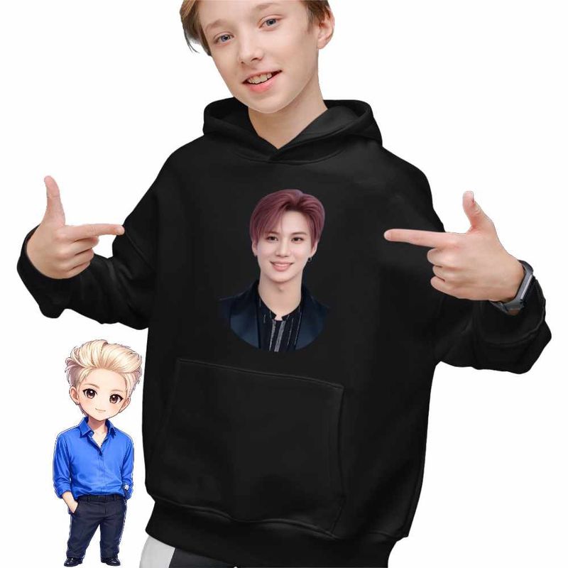 Fashion, accesorii si bijuterii - Copii - Imbracaminte copii - Pulovere si hanorace copii - Hanorac Copii Baieti Taemin Kpop Korea Music, negru, marime XS Copii - Infinity.ro