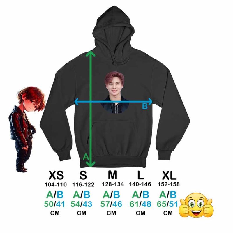 Fashion, accesorii si bijuterii - Copii - Imbracaminte copii - Pulovere si hanorace copii - Hanorac Copii Baieti Taemin Kpop Korea Music, negru, marime XS Copii - Infinity.ro