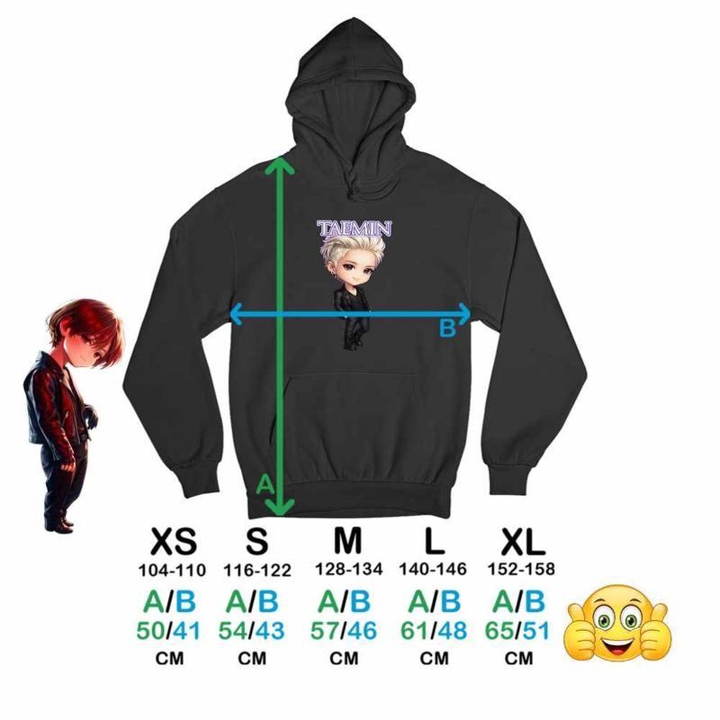 Fashion, accesorii si bijuterii - Copii - Imbracaminte copii - Pulovere si hanorace copii - Hanorac Copii Fete Taemin Korea Saja Boys, negru, marime XS Copii - Infinity.ro