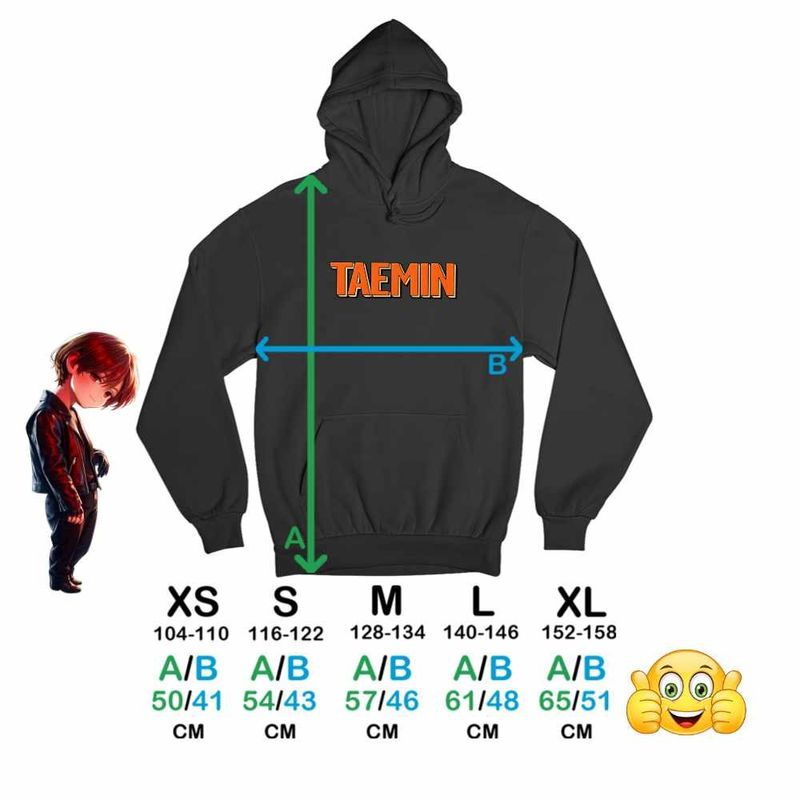 Fashion, accesorii si bijuterii - Copii - Imbracaminte copii - Pulovere si hanorace copii - Hanorac Copii Fete Taemin Trend Kpop, negru, marime XS Copii - Infinity.ro
