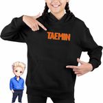Fashion, accesorii si bijuterii - Copii - Imbracaminte copii - Pulovere si hanorace copii - Hanorac Copii Fete Taemin Trend Kpop, negru, marime XS Copii - Infinity.ro