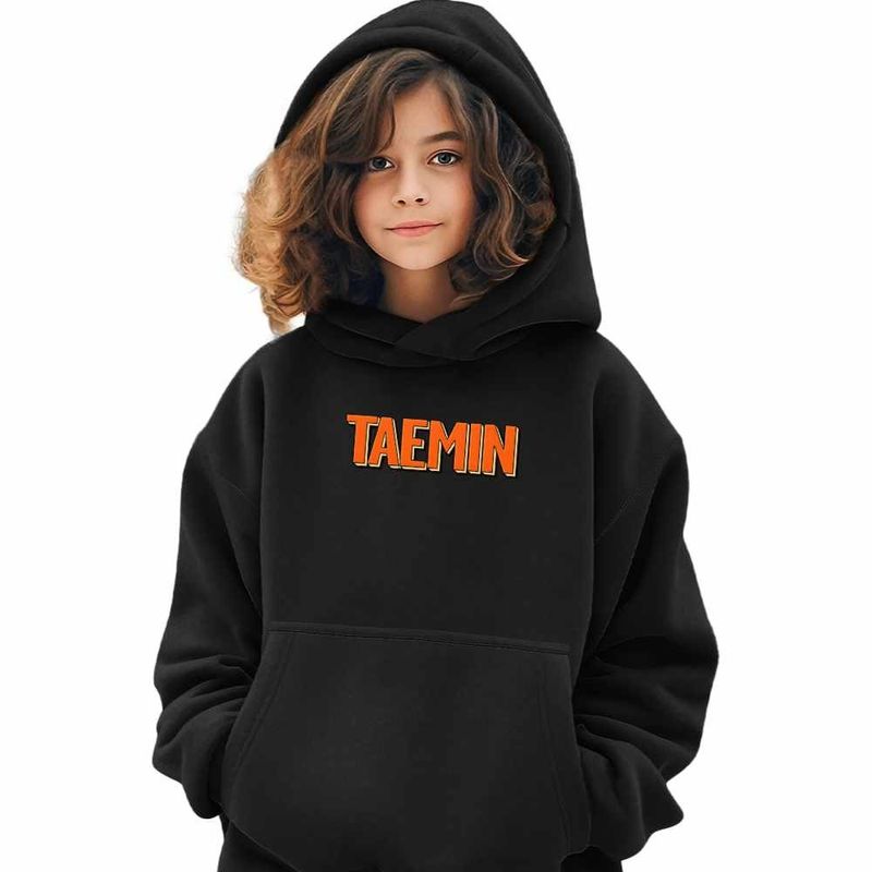 Fashion, accesorii si bijuterii - Copii - Imbracaminte copii - Pulovere si hanorace copii - Hanorac Copii Fete Taemin Trend Kpop, negru, marime XS Copii - Infinity.ro