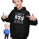 Fashion, accesorii si bijuterii - Copii - Imbracaminte copii - Pulovere si hanorace copii - Hanorac Copii Baieti BTS Kpop Era, negru, marime XS Copii - Infinity.ro