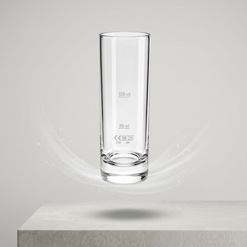 Casa si Gradina - Bucatarie si vesela - Ustensile bucatarie - Ustensile de masurat de bucatarie - Pahar gradat transparent din sticla 50 ml si 100 ml ideal pentru dozare lichide si shoturi - Infinity.ro