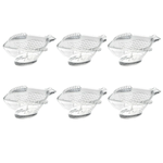 Casa si Gradina - Bucatarie si vesela - Vesela si tacamuri - Farfurii si boluri - Set 6 boluri din sticla transparenta in forma de peste 140 ml pentru deserturi si sosuri - Infinity.ro