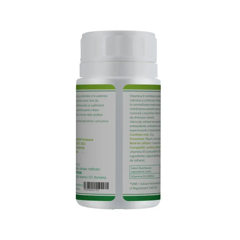 Ingrijire personala si Cosmetice - Sanatate si wellness - Suplimente alimentare - Alte suplimente alimentare - Vitamina D3 2000 IU 60 capsule moi - Infinity.ro
