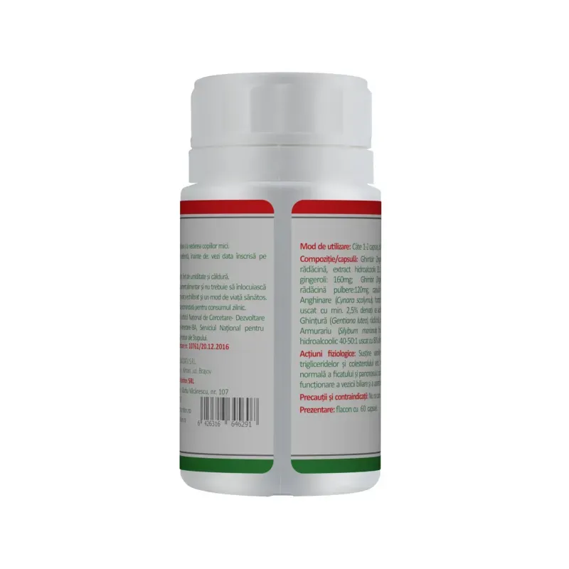 Ingrijire personala si Cosmetice - Sanatate si wellness - Suplimente alimentare - Alte suplimente alimentare - Ghimbir Extract Forte 60 capsule - Infinity.ro