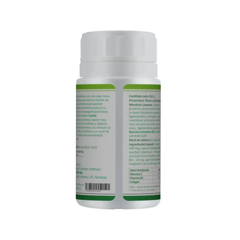 Ingrijire personala si Cosmetice - Sanatate si wellness - Suplimente alimentare - Alte suplimente alimentare - Colagen marin Forte + Vitamina B3 + Vitamina C 60 capsule - Infinity.ro